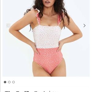 Like New Summersalt Ruffle Oasis Swimsuit in Coral One Piece